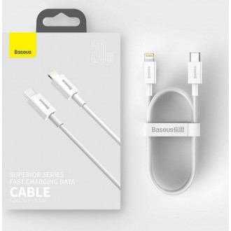 BASEUS ΚΑΛΩΔΙΟ USB TYPE-C ΣΕ LIGHTNING CATLYS-B02, 20W, 1.5M, ΛΕΥΚΟ