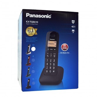 Ασύρματο Ψηφιακό Τηλέφωνο Panasonic KX-TGB610GRW Μαύρο - Λευκό με Πλήκτρο Αποκλεισμού Κλήσεων