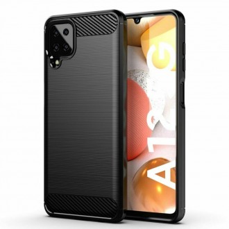 ΘΗΚΗ ΣΙΛΙΚΟΝΗΣ CARBON ΓΙΑ SAMSUNG Galaxy A12 / M12 ΜΑΥΡΗ