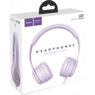 Ακουστικά HOCO W21 WIRED 1,2m Μώβ