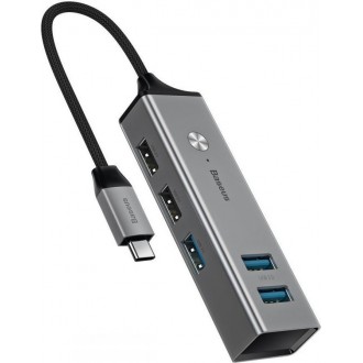 Baseus Cube USB 3.0 Hub 3 Θυρών με σύνδεση USB-C Γκρι