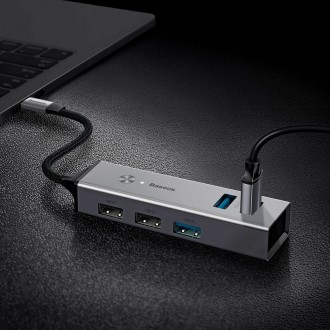 Baseus Cube USB 3.0 Hub 3 Θυρών με σύνδεση USB-C Γκρι