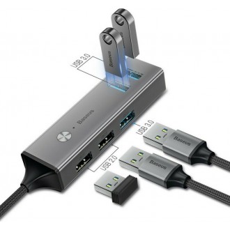 Baseus Cube USB 3.0 Hub 3 Θυρών με σύνδεση USB-C Γκρι