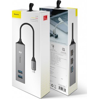 Baseus Cube USB 3.0 Hub 3 Θυρών με σύνδεση USB-C Γκρι