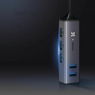 Baseus Cube USB 3.0 Hub 3 Θυρών με σύνδεση USB-C Γκρι