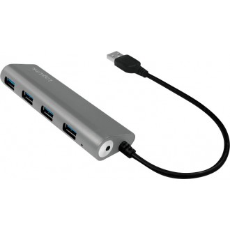 LogiLink USB 3.0 Hub 4 Θυρών με σύνδεση USB-A Ασημί