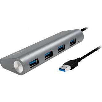LogiLink USB 3.0 Hub 4 Θυρών με σύνδεση USB-A Ασημί