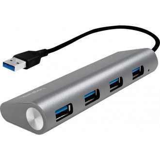 LogiLink USB 3.0 Hub 4 Θυρών με σύνδεση USB-A Ασημί