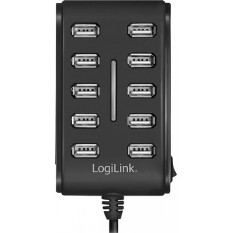 LogiLink USB 2.0 Hub 10 Θυρών με σύνδεση USB-A και Εξωτερική Παροχή Ρεύματος