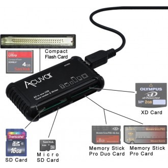 Acuvar Card Reader USB 2.0 για SD/microSD/MemoryStick/CompactFlash/xD