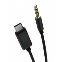 POWERTECH CABLE USB TYPE-C TO 3.5MM JACK, 1M, BLACK