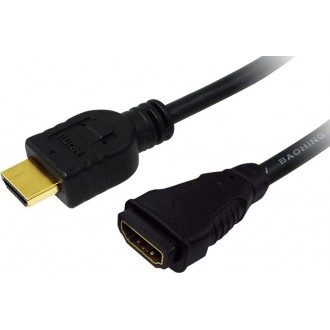 LogiLink HDMI 1.4 Cable HDMI male - HDMI female 5m Μαύρο