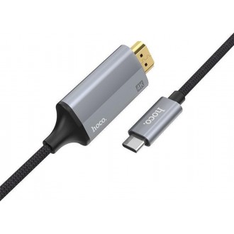 Hoco Braided Καλώδιο HDMI Αρσενικό σε  USB-C Αρσενικό 1.8m Μαύρο (UA13)