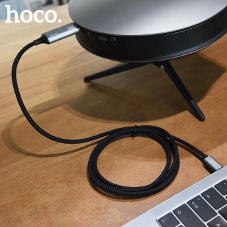 Hoco Braided Καλώδιο HDMI Αρσενικό σε  USB-C Αρσενικό 1.8m Μαύρο (UA13)