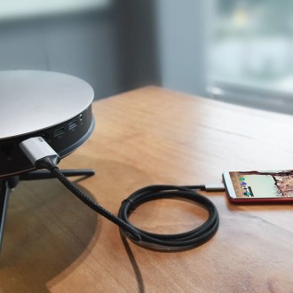 Hoco Braided Καλώδιο HDMI Αρσενικό σε  USB-C Αρσενικό 1.8m Μαύρο (UA13)