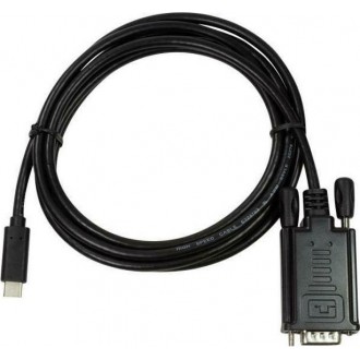 LogiLink Regular USB 2.0 Cable USB-C male - VGA male Μαύρο 1.8m (UA0333)