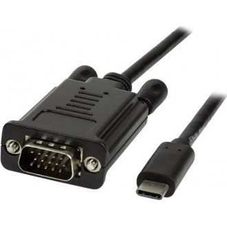 LogiLink Regular USB 2.0 Cable USB-C male - VGA male Μαύρο 1.8m (UA0333)