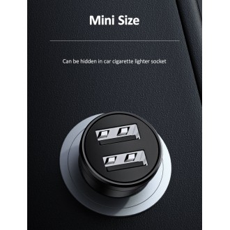 USAMS φορτιστής αυτοκινήτου C20, 2x USB, 2.4A, μαύρο