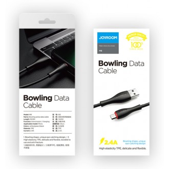 JOYROOM καλώδιο USB σε Micro USB S-1030M8M με LED, 2.4A, 1m, μαύρο