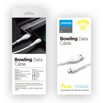 JOYROOM καλώδιο USB σε Micro USB S-1030M8M με LED, 2.4A, 1m, λευκό