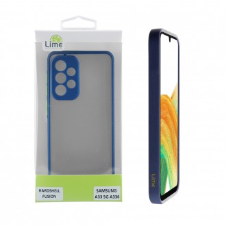 LIME ΘΗΚΗ SAMSUNG A33 5G A336 6.4" HARDSHELL FUSION FULL CAMERA PROTECTION BLUE WITH YELLOW KEYS