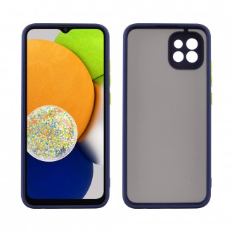 LIME ΘΗΚΗ SAMSUNG A03 A035 6.5" HARDSHELL FUSION FULL CAMERA PROTECTION ΜΠΛΕ ΜΕ ΚΙΤΡΙΝΑ ΚΟΥΜΠΙΑ