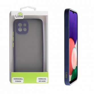 LIME ΘΗΚΗ SAMSUNG A03 A035 6.5" HARDSHELL FUSION FULL CAMERA PROTECTION ΜΠΛΕ ΜΕ ΚΙΤΡΙΝΑ ΚΟΥΜΠΙΑ