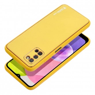 Δερμάτινη Θήκη για SAMSUNG Galaxy A03S κίτρινη