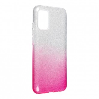 Θήκη SHINING για SAMSUNG Galaxy A02S ασημί-ροζ