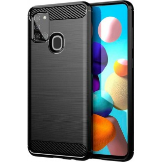 Θήκη Carbon Back Cover Μαύρη για Samsung Galaxy A21s