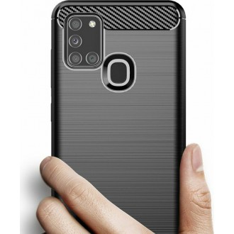 Θήκη Carbon Back Cover Μαύρη για Samsung Galaxy A21s