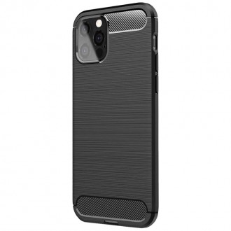 ΘΗΚΗ ΣΙΛΙΚΟΝΗΣ CARBON ΜΑΥΡΗ ΓΙΑ APPLE iPhone 12 / 12 Pro