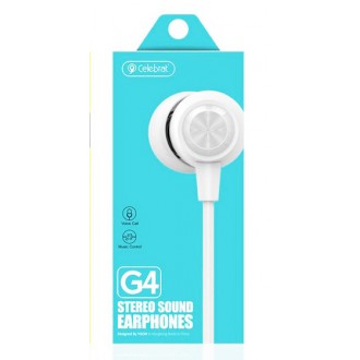 CELEBRAT Earphones G4 με μικρόφωνο, 10mm, 1.2m, λευκό