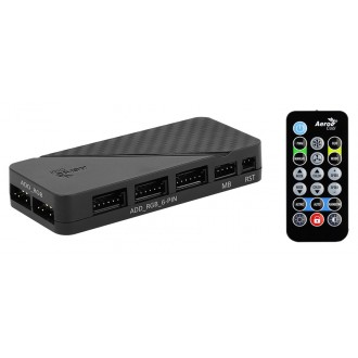 AEROCOOL RGB control hub H66F, με ασύρματο χειριστήριο, 8 connectors