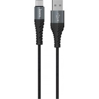 Hoco X38 Cool Braided USB 2.0 Cable USB-C male - USB-A male Μαύρο 1m (X38 Cool)