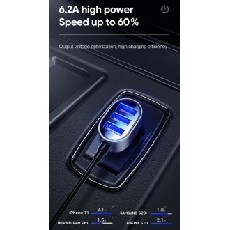 JOYROOM φορτιστής αυτοκινήτου JR-CL03, 5x USB, 6.2A, 1.5m, μαυρος