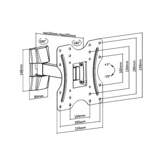 BRATECK επιτοίχια βάση KLA27-221, για οθόνη 23-42", έως 30kg