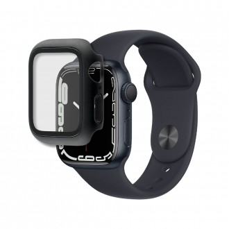 VOLTE-TEL TEMPERED GLASS APPLE WATCH 45mm 1.78" 9H 0.30mm PC EDGE COVER WITH KEY 3D FULL GLUE FULL COVER ΜΑΥΡΗ