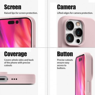 Θήκη Goospery Silicone για Apple iPhone 14 Pro Pink Sand