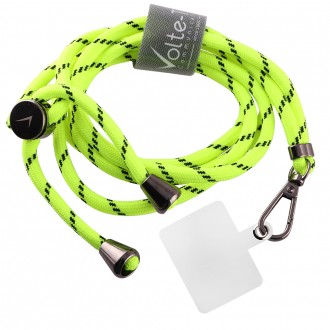 VOLTE-TEL NECK STRAP - ΛΟΥΡΑΚΙ ΛΑΙΜΟΥ ΓΙΑ ΘΗΚΕΣ ΛΑΧΑΝΙ ΜΕ ΜΑΥΡΕΣ ΡΙΓΕΣ VT37
