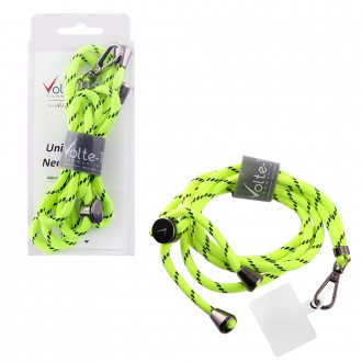 VOLTE-TEL NECK STRAP - ΛΟΥΡΑΚΙ ΛΑΙΜΟΥ ΓΙΑ ΘΗΚΕΣ ΛΑΧΑΝΙ ΜΕ ΜΑΥΡΕΣ ΡΙΓΕΣ VT37