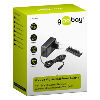 GOOBAY επιτοίχιος φορτιστής 54799, 9V-24V, 24W-1.5A, 7 tips