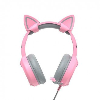 Havit H2233d Over Ear Gaming Ακουστικά με σύνδεση 2x3.5mm / USB Ροζ