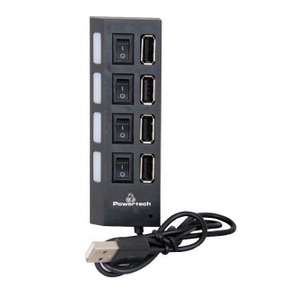 POWERTECH USB 2.0V HUB 4 Port με διακόπτη ON/OFF