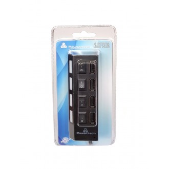 POWERTECH USB 2.0V HUB 4 Port με διακόπτη ON/OFF