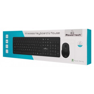 POWERTECH set ποντίκι & πληκτρολόγιο PT-837, ασύρματο, 1600dpi, μαύρο