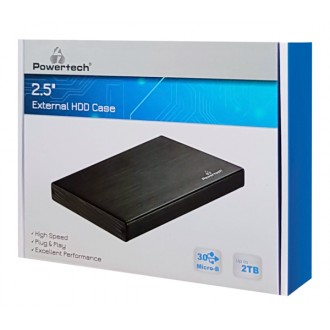 POWERTECH εξωτερική θήκη PT-867 για HDD 2.5", USB 3.0, μαύρη