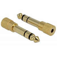 DELOCK ΑΝΤΑΠΤΟΡΑΣ STEREO ΑΠΟ 6.3MM ΣΕ JACK 3.5M, ΜΕΤΑΛΙΚΟ, ΧΡΥΣΟ
