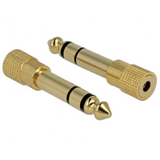DELOCK ΑΝΤΑΠΤΟΡΑΣ STEREO ΑΠΟ 6.3MM ΣΕ JACK 3.5M, ΜΕΤΑΛΙΚΟ, ΧΡΥΣΟ