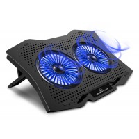 POWERTECH Stand & cooling laptop PT-929, up to 18 ", 2x 110mm fan, LED, black